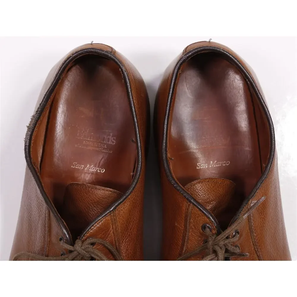 Allen Edmonds San Marco Brown Pebble Grain Leather Lace-Up Dress Shoes 13 D